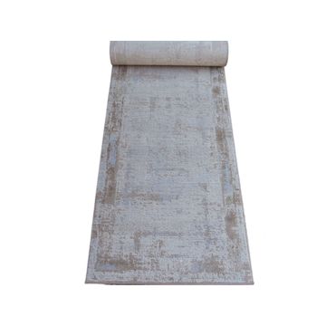 BK Carpets & Rugs - Modern Abstract Runner –  80cm x 3m - Beige & Dove Grey