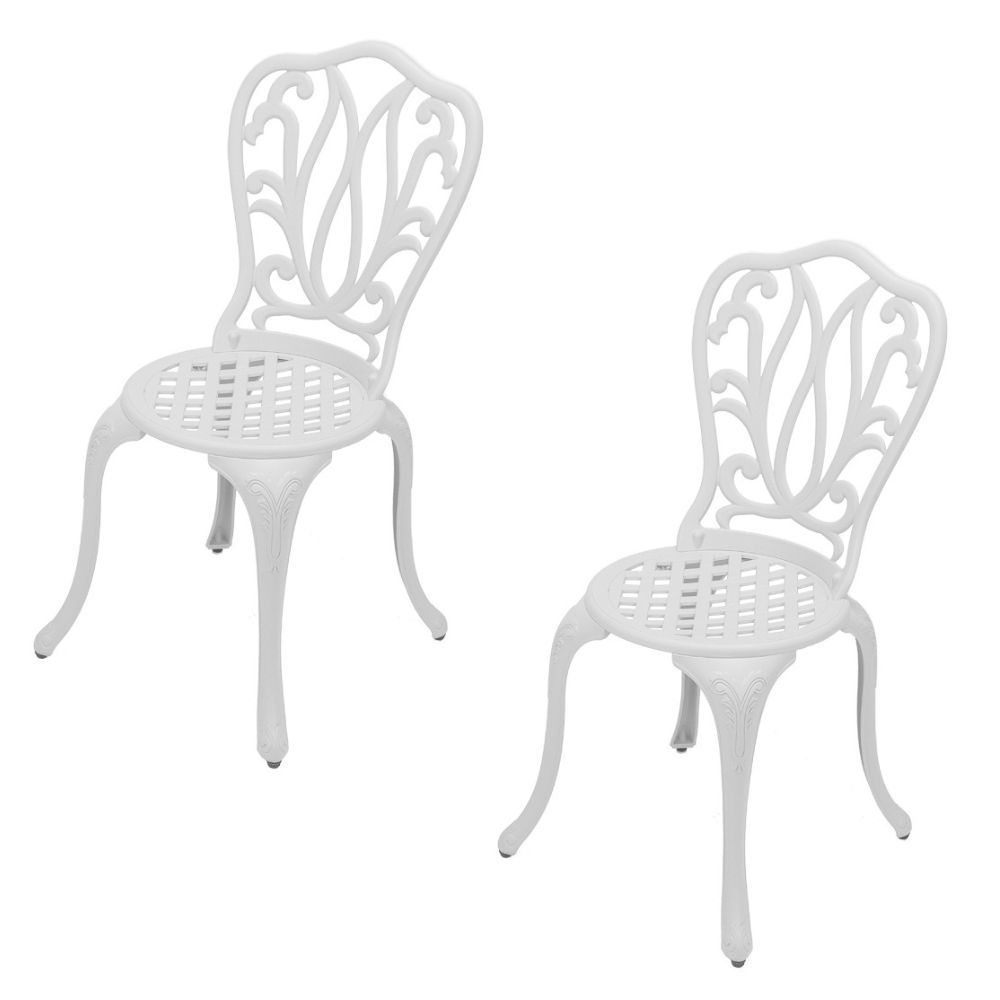 Lisa Aluminium Patio Chair / Garden Chair / Outdoor Chair - Set of 2- WHITE