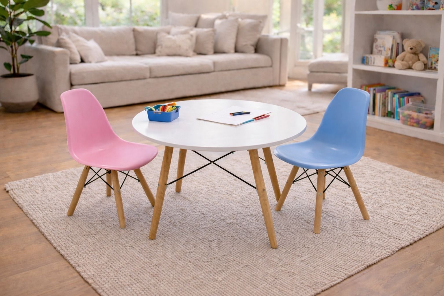 ASHER- Modern Kids Table & Chair 3pc Set