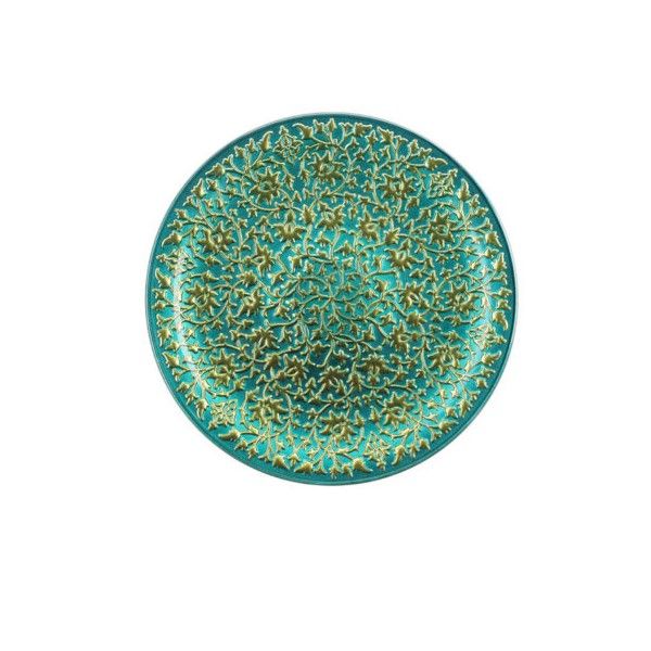 IRENA PLATE SHIRAZ 35CM TURQ & GOLD - Set of 1