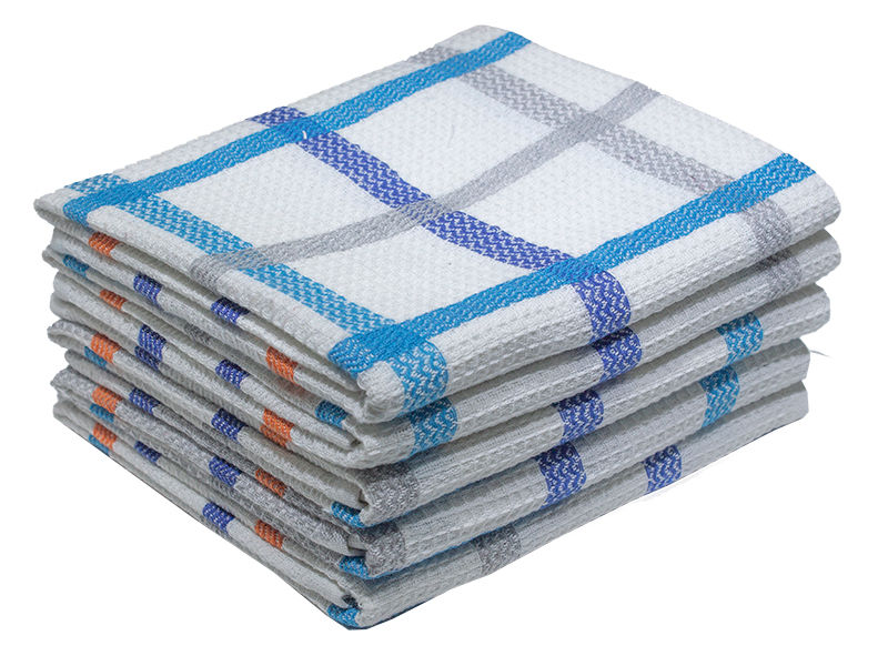 Bunty's Kitchen Towel - Design 2003 - 040x070cms - (05 Pc Pack) - Big Checks - Victoria Blue