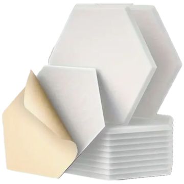Echo-Less Acoustic Hexagon Panels Self-Adhesive - 12 pack White