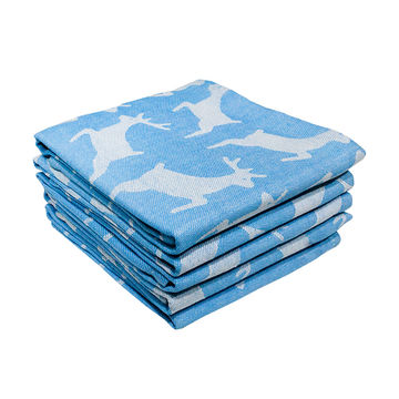 Bunty's Kitchen Towel - Design 2760 - 050x070cms - (05 Pc Pack) - Deer - Sky Blue