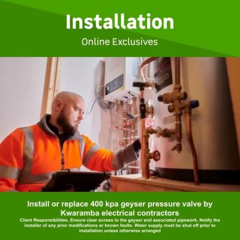 Install or replace 400 kpa geyser pressure valve by Kwaramba electrical contractors