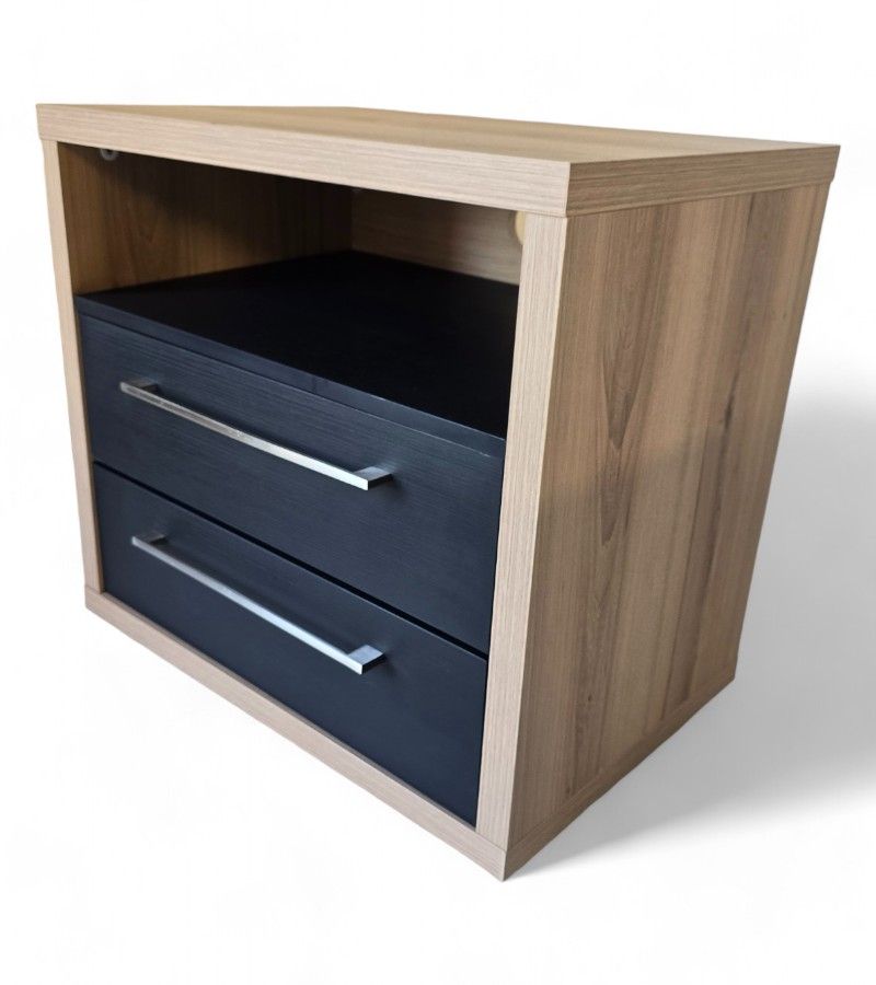 Novara Bedside Table - Sahara & Ebony