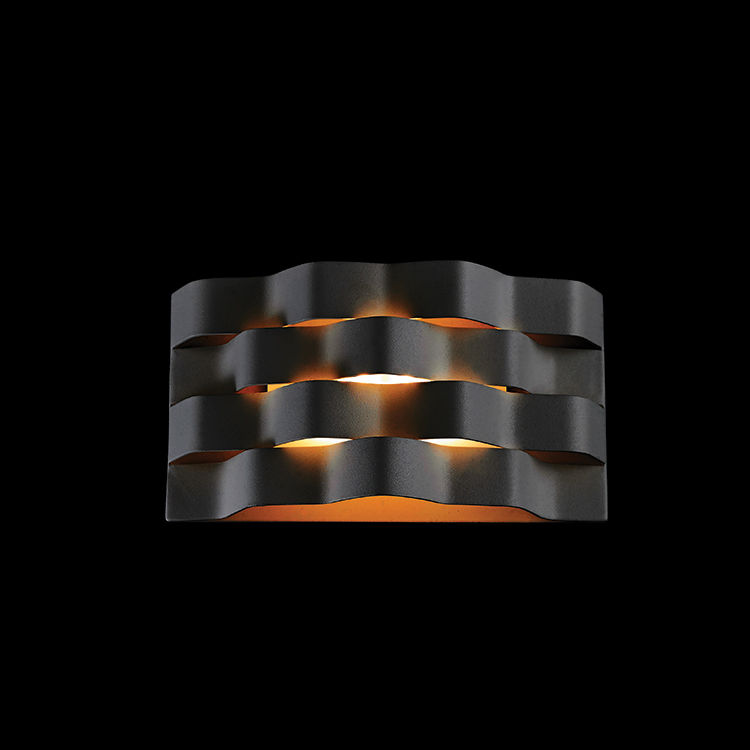 230v 6W LED Medium Ripple Wall Light (Black)