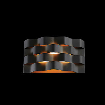 230v 6W LED Medium Ripple Wall Light (Black)