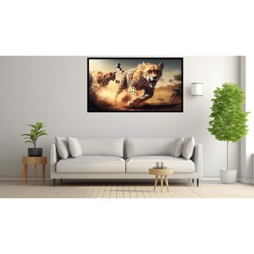 Canvas Wall Art - Cheetah Running - B1581 [120 x 80 cm]