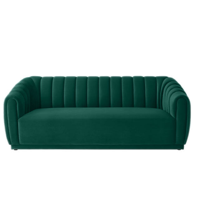 Ludovica Two Seater Stripe Couch Green