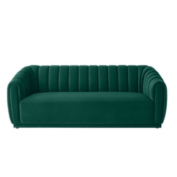 Ludovica Two Seater Stripe Couch Green