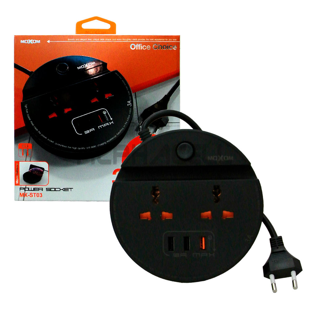 POWER SOCKET MOXOM 2 AC+ 3 usb 3a - MX-ST03