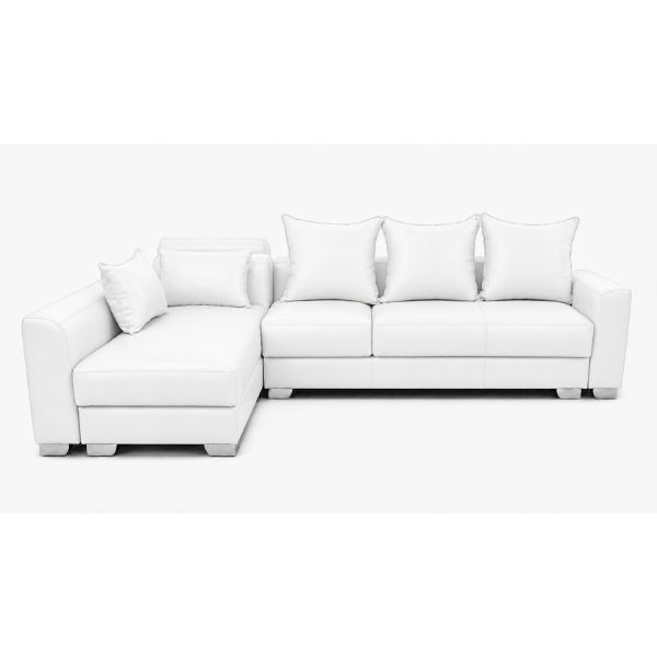 Remy L Shape Corner Sofa-Bonded Leather White