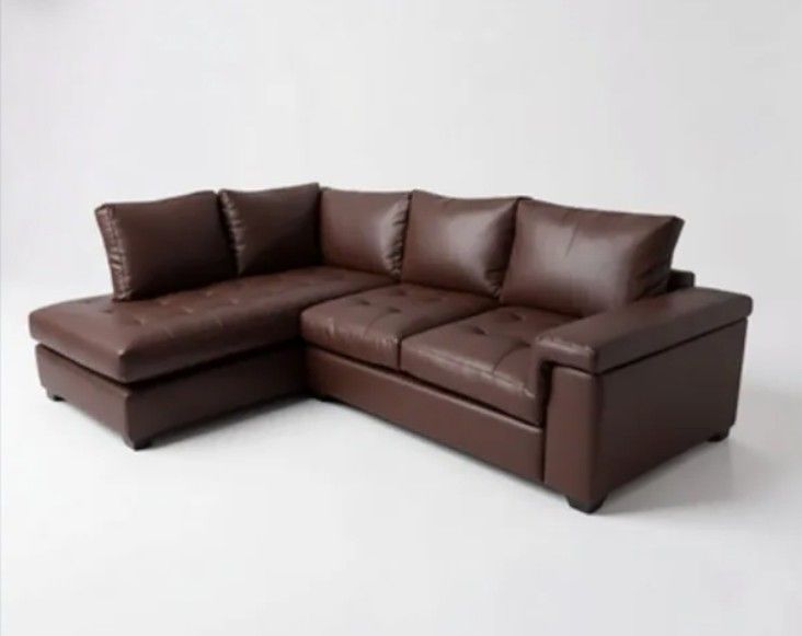 Harper Leather Sofa Brown Right Sided