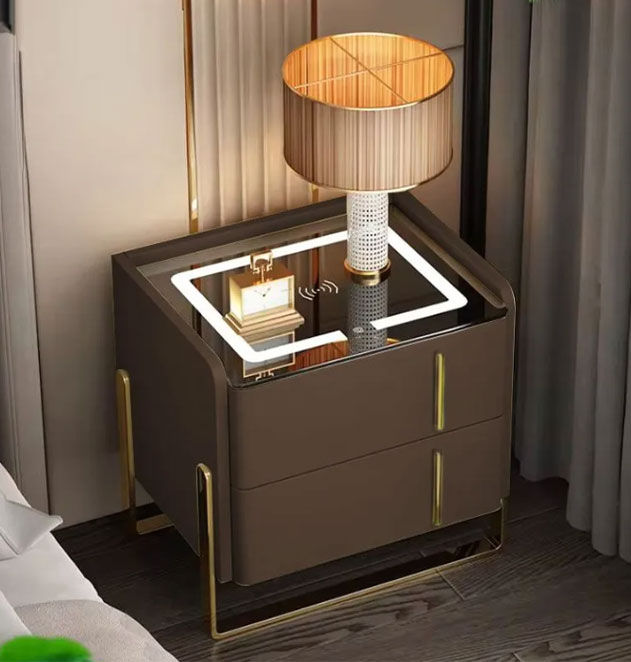Alice Smart Bedside Pedestal-Brown