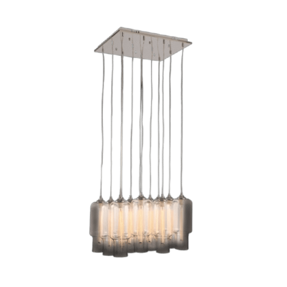 230v 60W E27 12 Lights Cylinder Glass Pendant Cluster