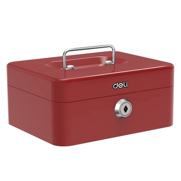 Deli Cash Box Steel 92016 cm Red