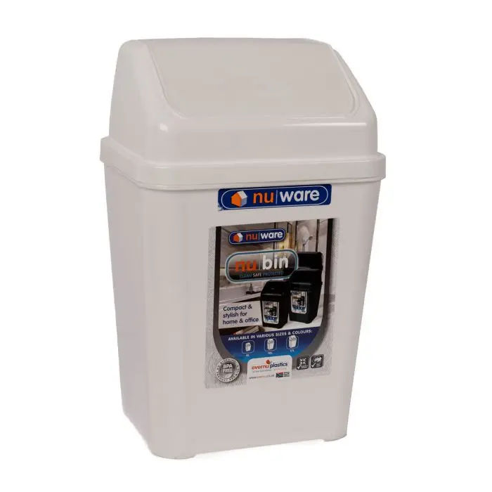 Woodly Flip Top Bin, White, 4L