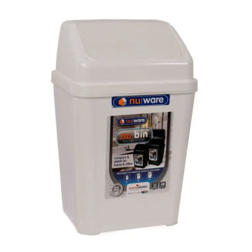 Woodly Flip Top Bin, White, 4L
