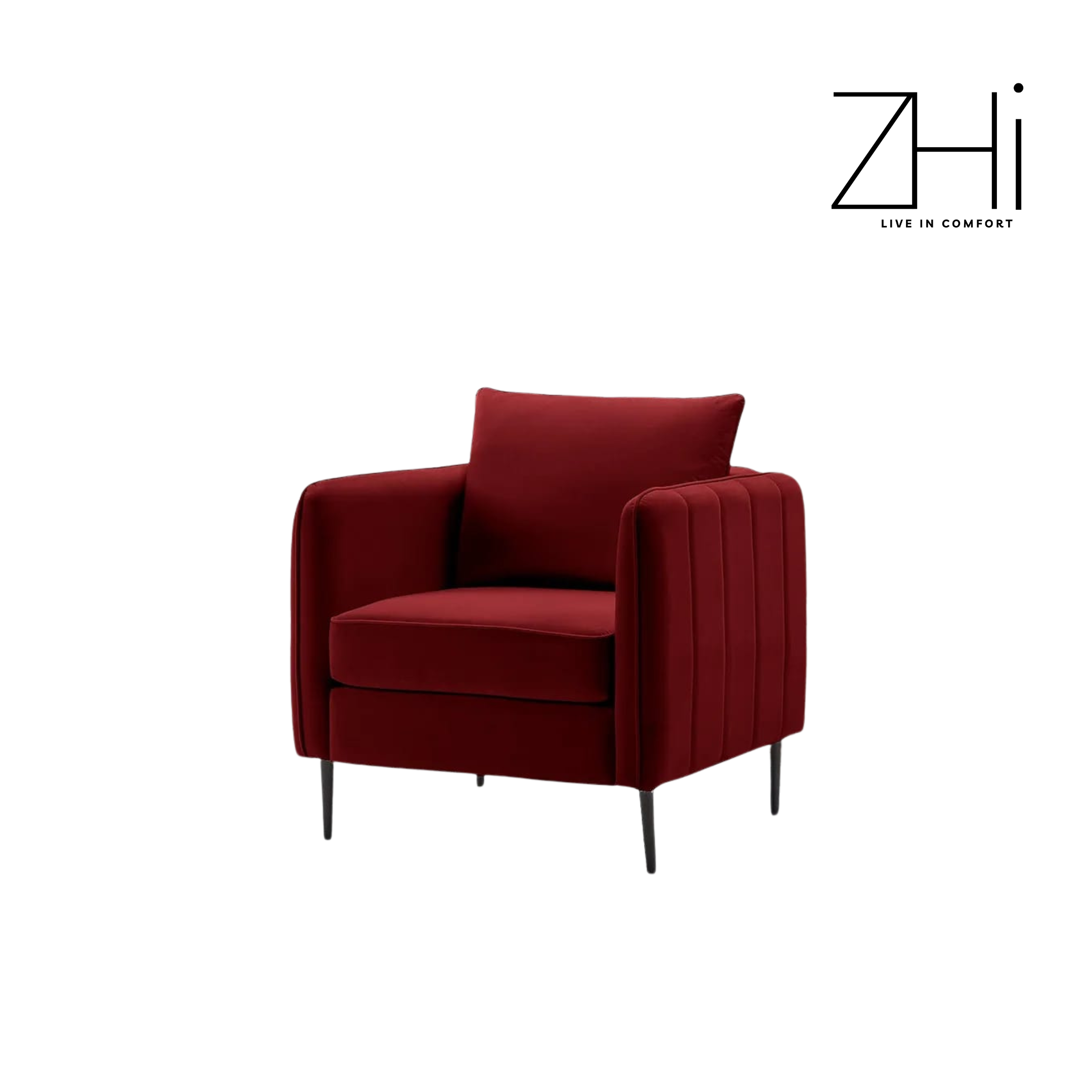 Velvet Red Armachair