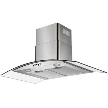 Falco 90Cm Curved Glass S/Steel Chimney Extractor FAL-90-CGS