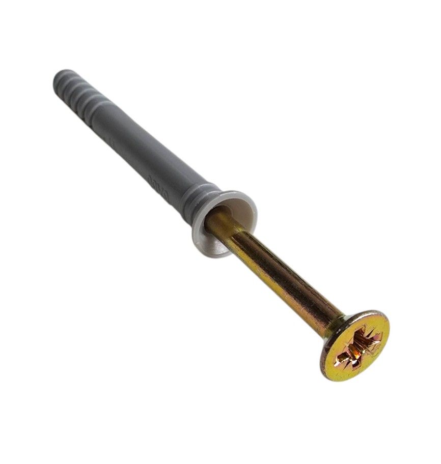 NT TOOLS Nail-In Anchor (Wall Plug & Screw) 8x80mm Bulk Pack of 50