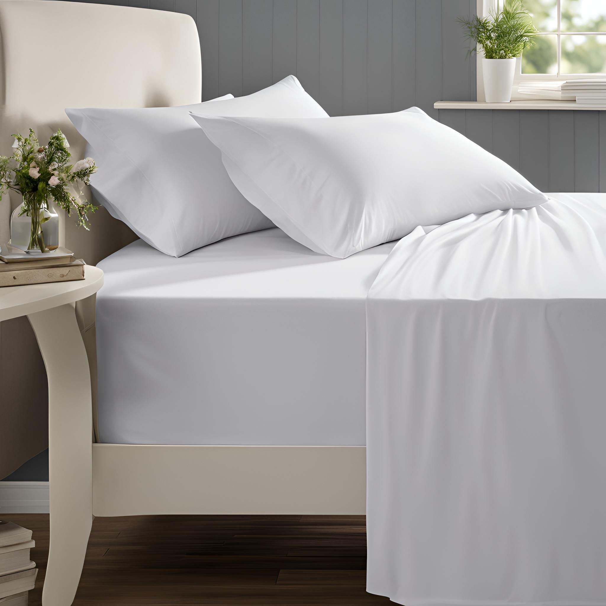 Simply Sleep - Lodge Collection - Flat Sheet - Optical White - Queen (1pc Pack)