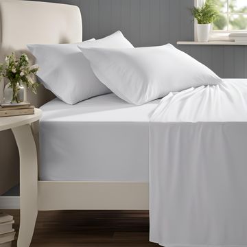 Simply Sleep - Lodge Collection - Flat Sheet - Optical White - Queen (1pc Pack)