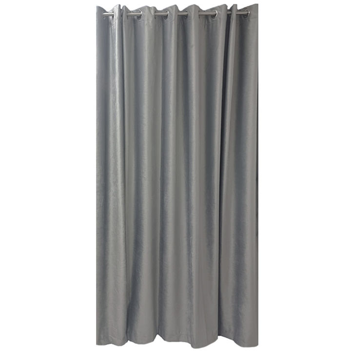 Matoc Readymade Curtain -100% Blackout -Velvet Light Grey -Eyelet -500cm W x 221cm H