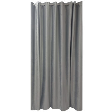 Matoc Readymade Curtain -100% Blackout -Velvet Light Grey -Eyelet -500cm W x 221cm H