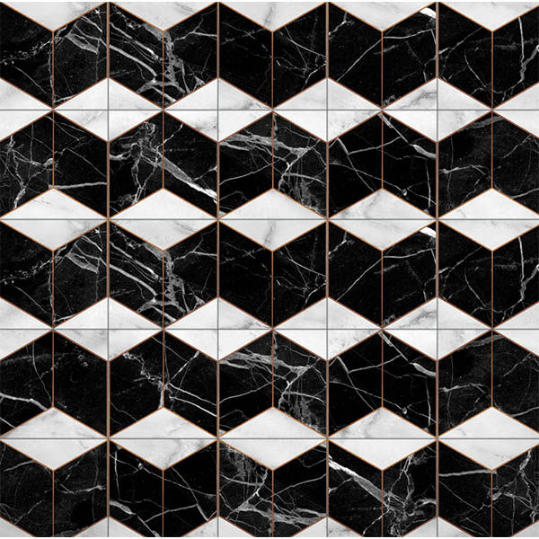 Easy to Apply DIY Pack of 20 15 x 15 cm Geometric Marble Wall Tile Stickers
