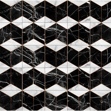 Easy to Apply DIY Pack of 20 15 x 15 cm Geometric Marble Wall Tile Stickers