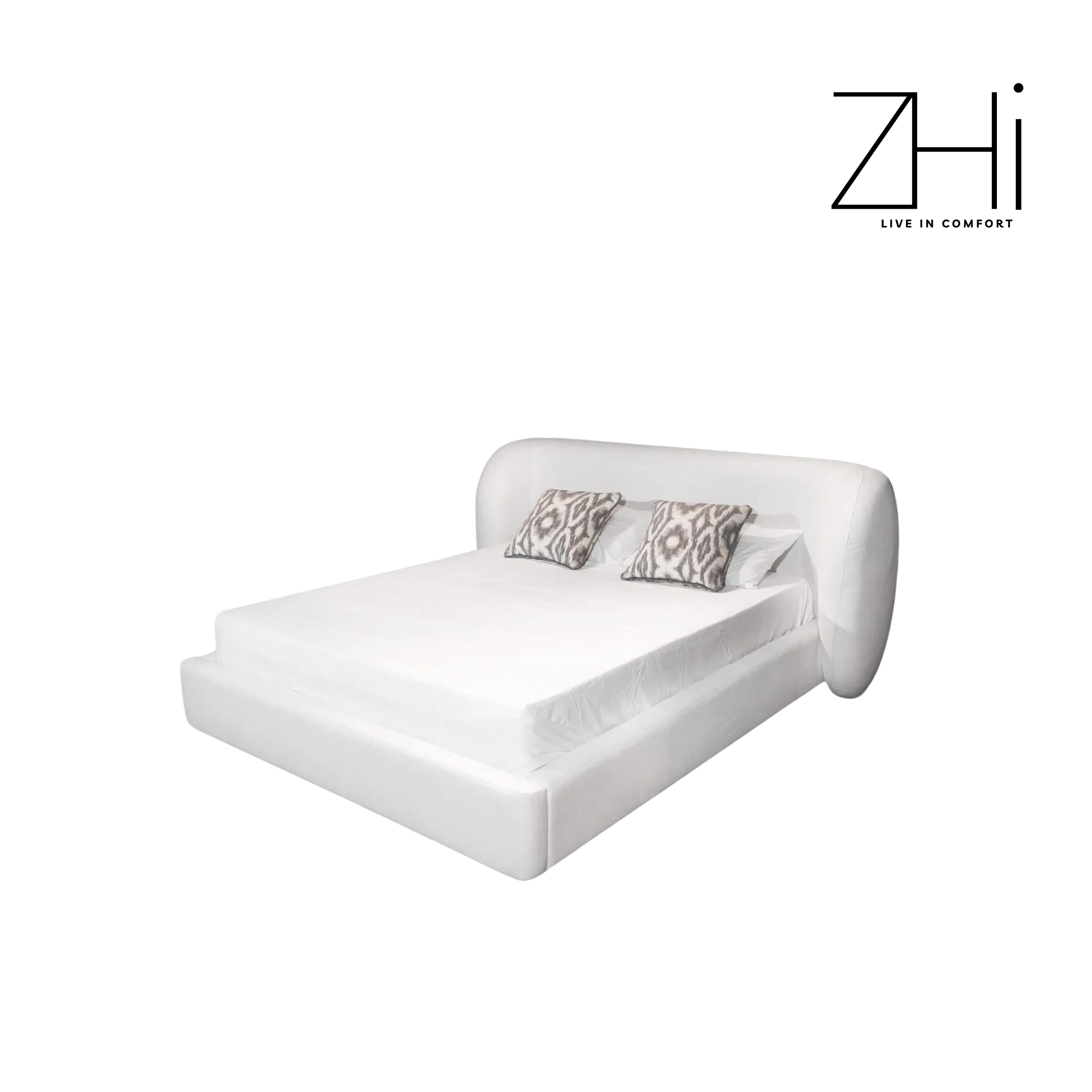 Upholstered�White Bed double