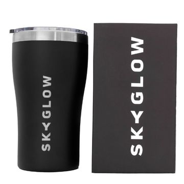 SkyGlow Travel Mug Steel Tumbler with Lid ,Double-Wall Coffee Mug Thermos - Black