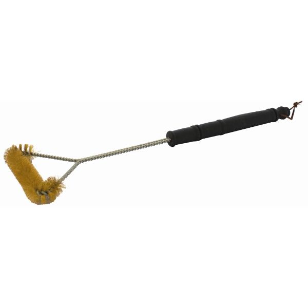 Braai Bbq Three Side Brass Wire Brush 530Mm Handle 21
