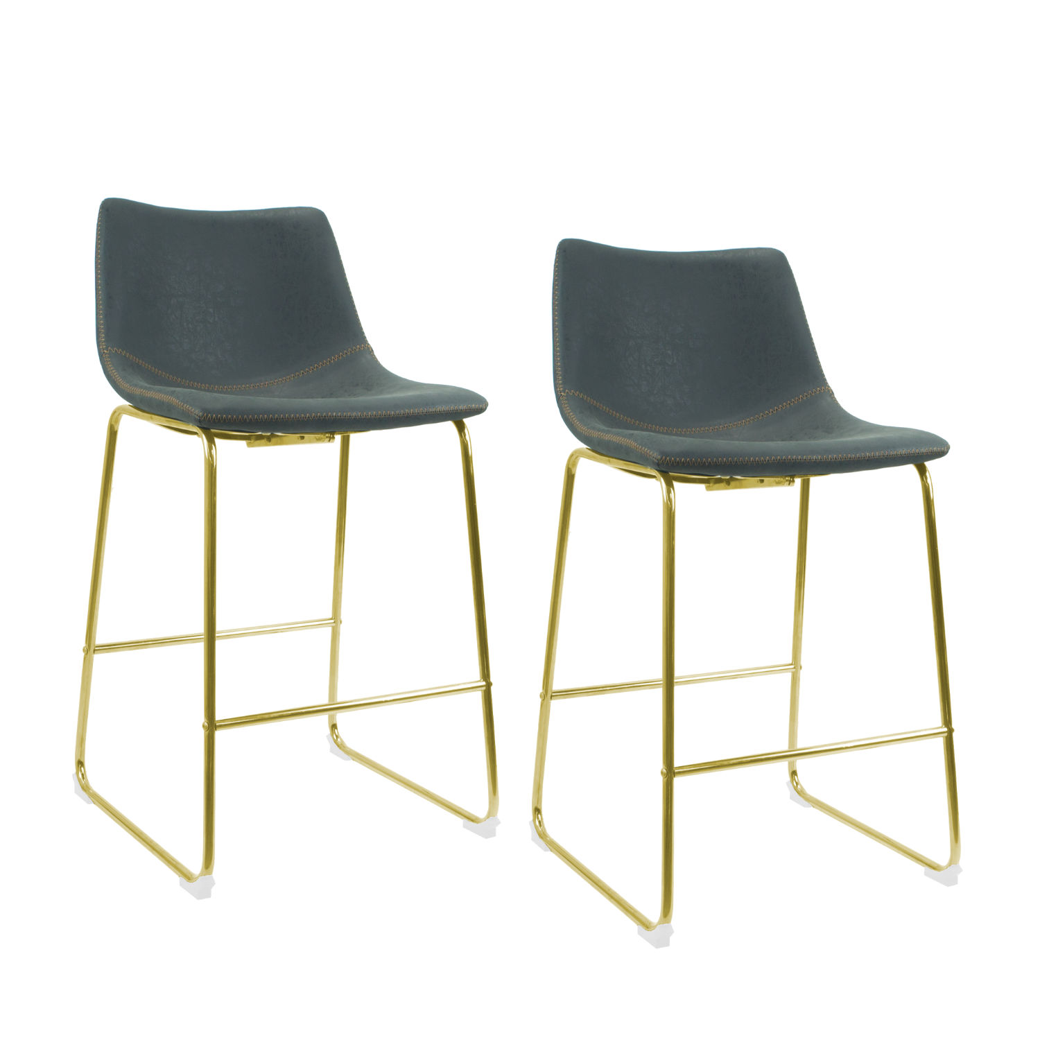 Everfurn Opal Large Barstool Gold - 2 Pack