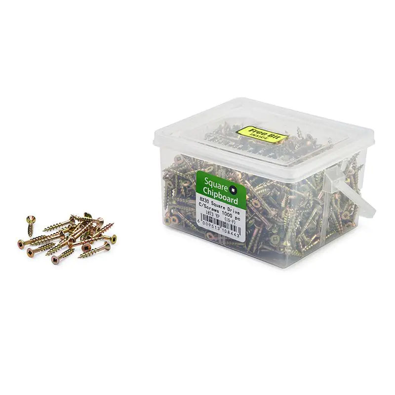 Chipboard Screws, Square, No.8, 4mm x 30mm, 1000 Pieces