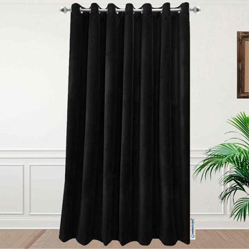 Matoc Designs Curtain - Velvet Black - Lined - Eyelet - 230cm W x 221cm H