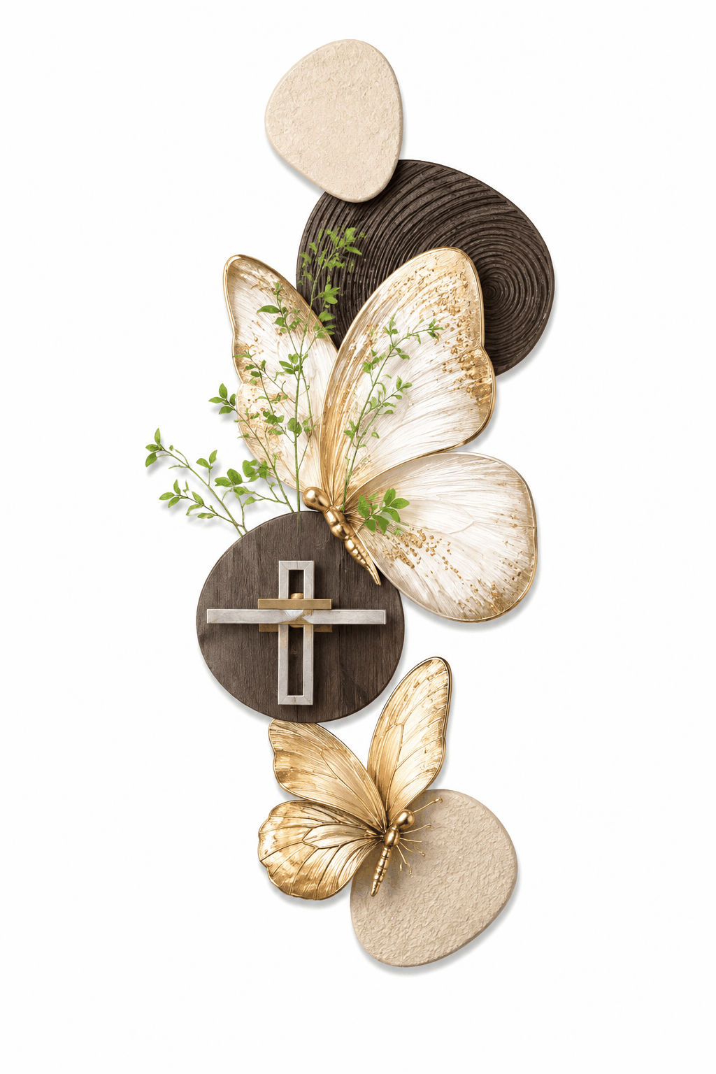 Modern Lighted Butterfly Wall Art with Integrated Plant Shelf