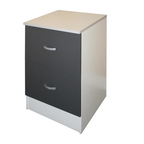 Kitchen Base Cupboard Kit 2 Drawer Sprint Grey L60Cmxh87Cmxd60Cm