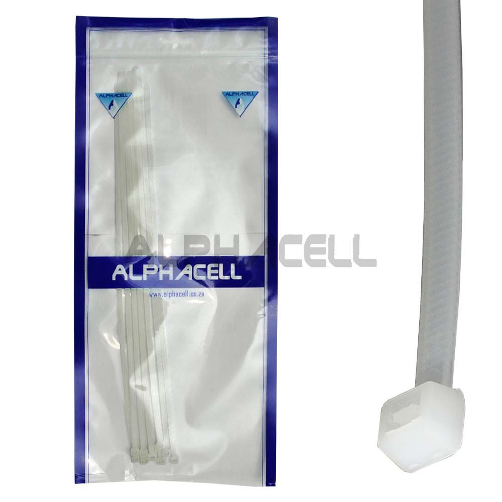 CABLE TIE - 370mmx4.8mm WHITE - 10 pack