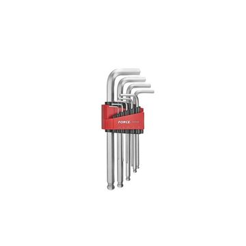 Force 9Pc Hex Ball Point Long Key Set (Sae)