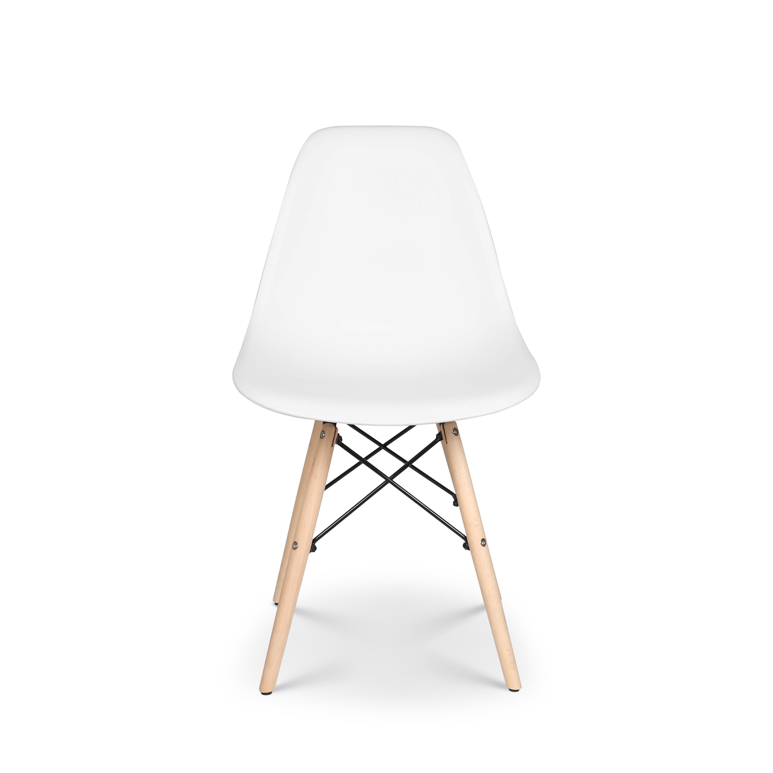 White Premium Wooden Leg Dining Chair