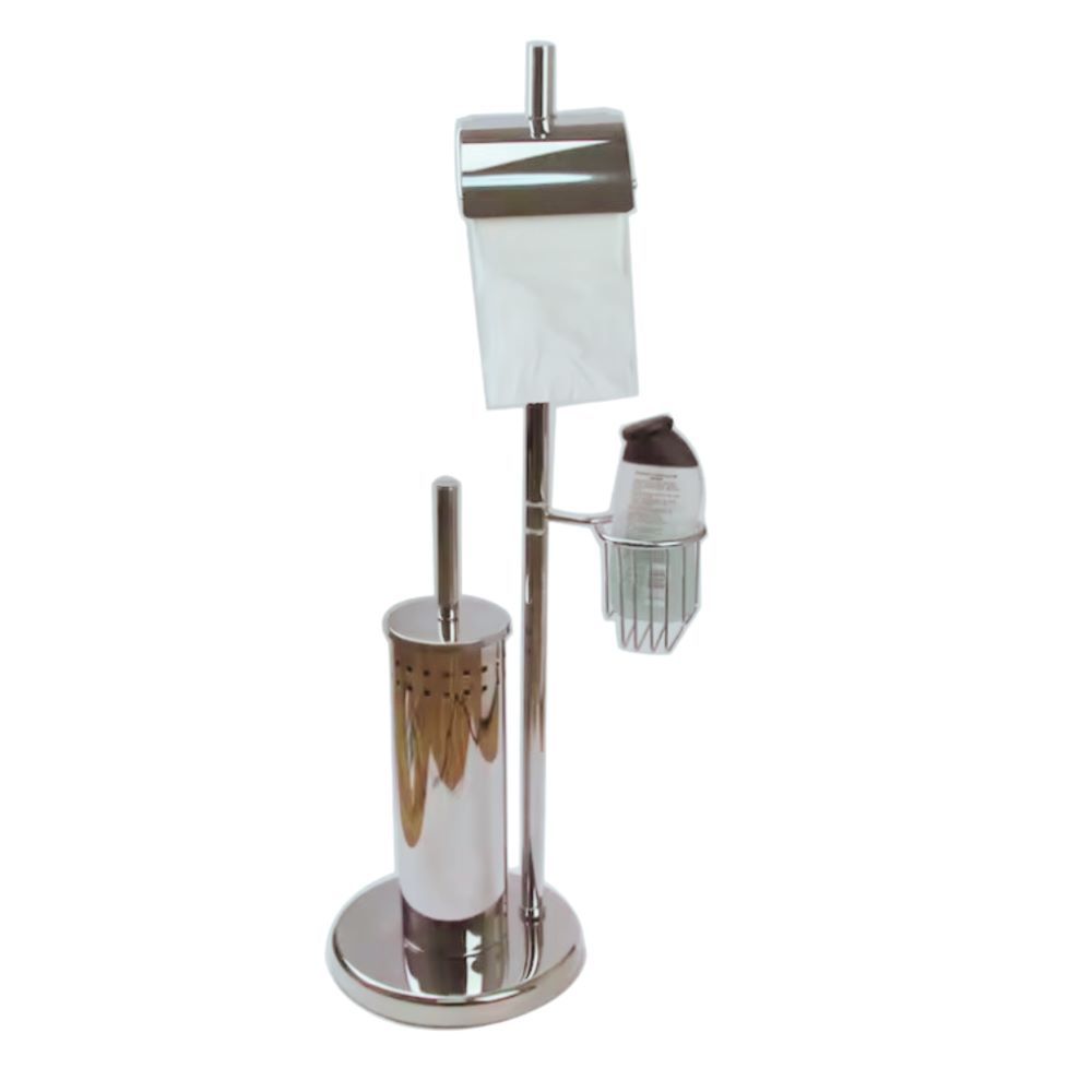 TOILET ROLL + BRUSH HOLDER + SHELF 3 IN 1 SET CHROME