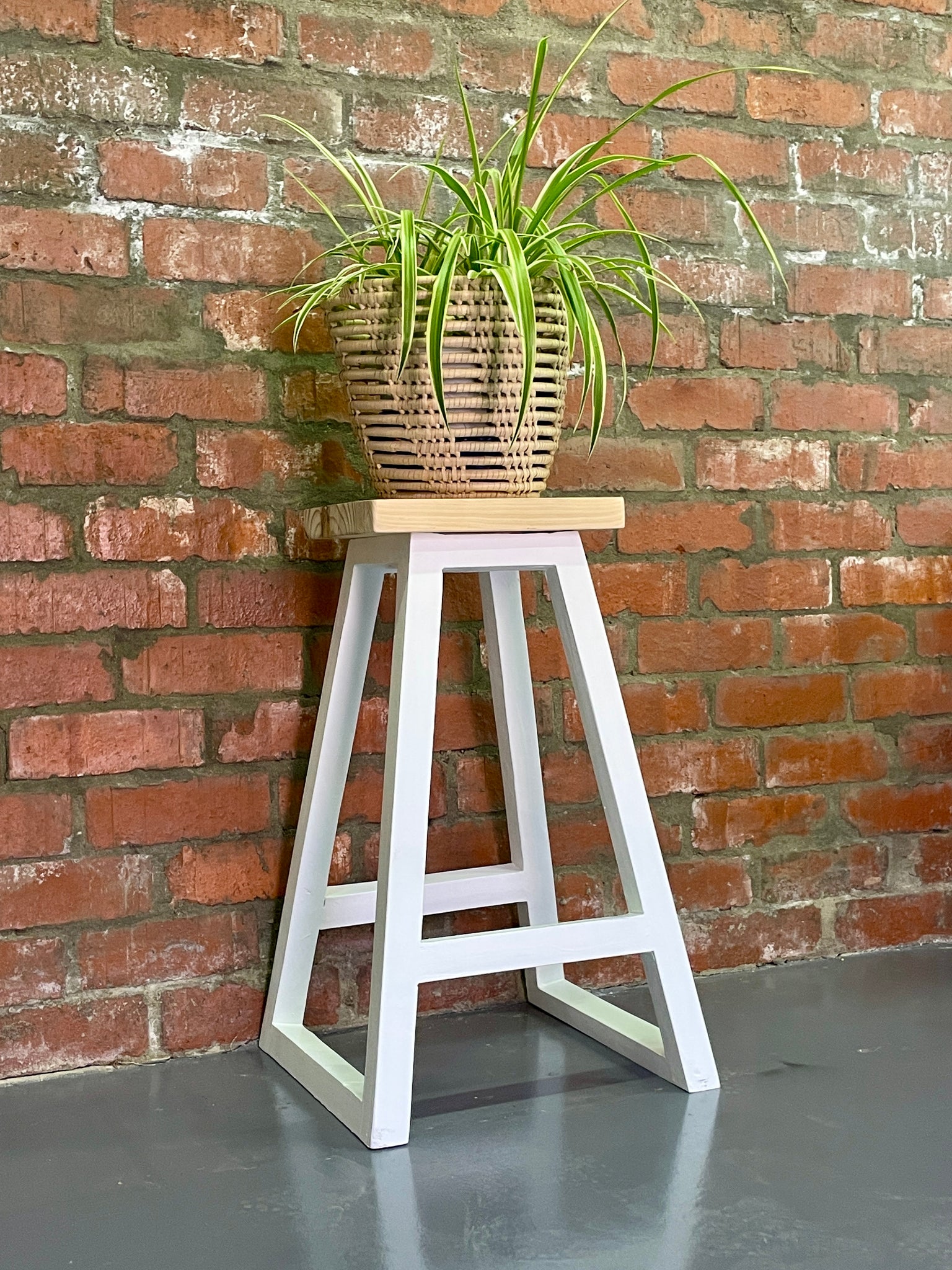 Mihla Rectangular Top Stool - White