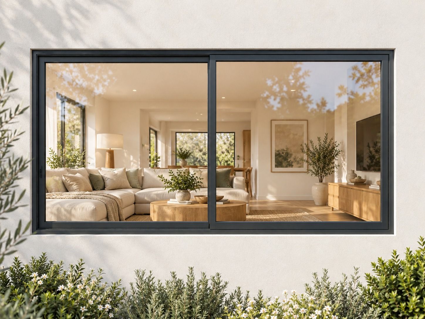 Kenzo Aluminium Sliding Window - Charcoal, 1500 900 mm, Two Sliding Panels