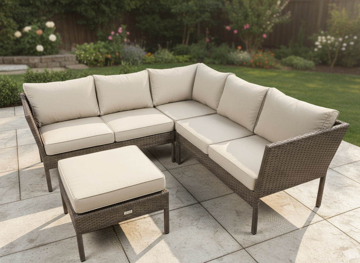 Inspired 4-Piece Outdoor Wicker Sectional Sofa Set with Ottoman