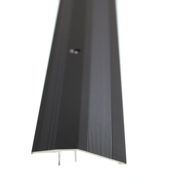 Aluminium Reducer Strip Black Drilled 2500 x 43 Aluminium Door Strip