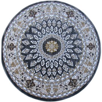BK Carpets & Rugs – Persian Inspired Round Rug – Grey & White- 2m x 2m