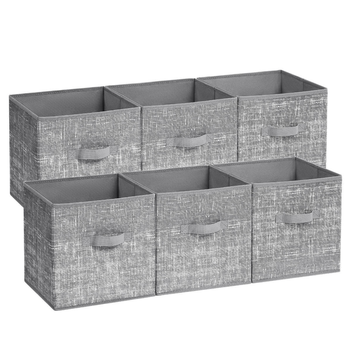 Set of 6 Storage Cubes Non-Woven Fabric Foldable Closet Organizer