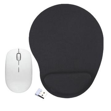 Ergonomic Gel Mouse Pad and Ezra Wireless Mouse Black